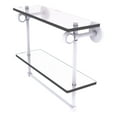 thumbnail image 1 of Clearview Collection Double Glass Vanity Shelf  with Integrated Towel Bar with Smooth Accents - Matte White / 16 Inch, 1 of 1