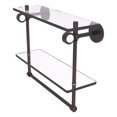 thumbnail image 1 of Clearview Collection Double Glass Vanity Shelf  with Integrated Towel Bar with Smooth Accents - Venetian Bronze / 16 Inch, 1 of 1
