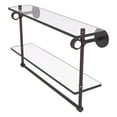 thumbnail image 1 of Clearview Collection Double Glass Vanity Shelf  with Integrated Towel Bar with Smooth Accents - Venetian Bronze / 22 Inch, 1 of 1