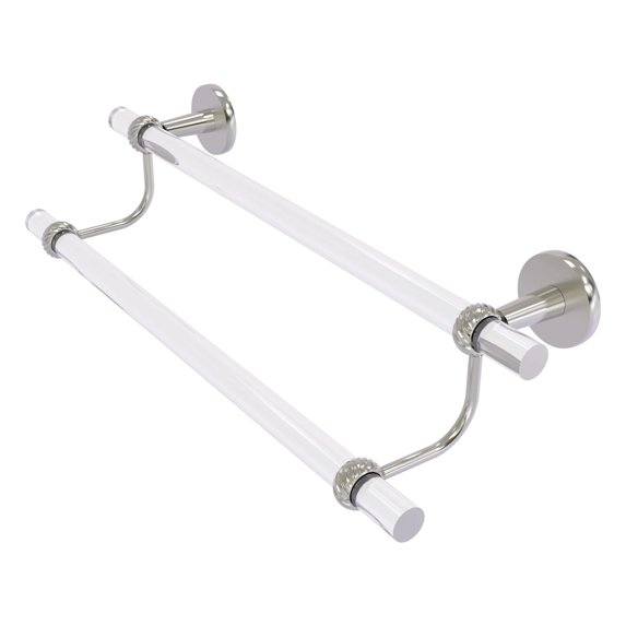 Clearview Collection Double Towel Bar with Twisted Accents - Satin Nickel / 24 Inch