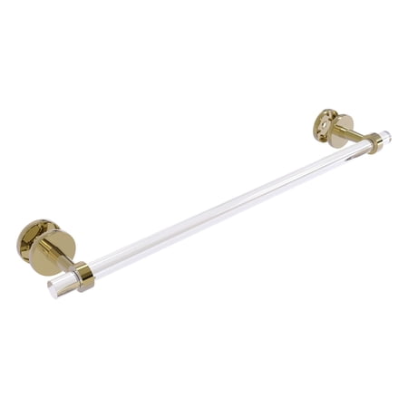 Clearview Collection Shower Door Towel Bar with Smooth Accents - Unlacquered Brass / 24 Inch
