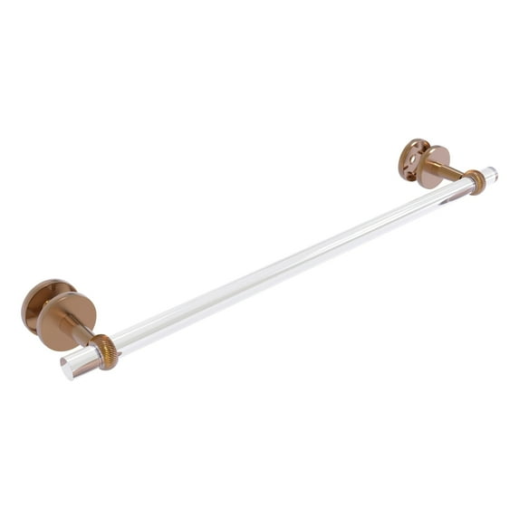 Clearview Collection Shower Door Towel Bar with Twisted Accents - Brushed Bronze / 24 Inch