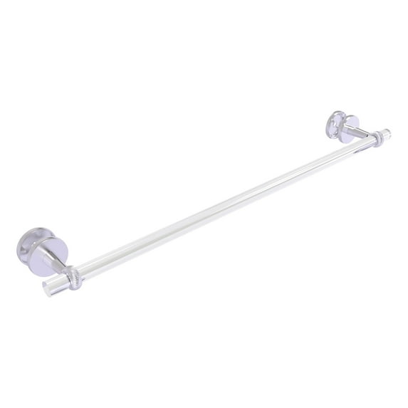 Clearview Collection Shower Door Towel Bar with Twisted Accents - Satin Chrome / 30 Inch