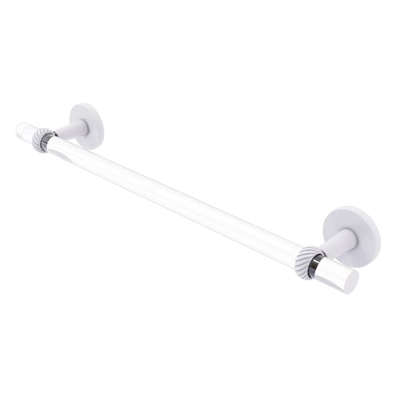 Clearview Collection Towel Bar with Twisted Accents - Matte White / 24 Inch