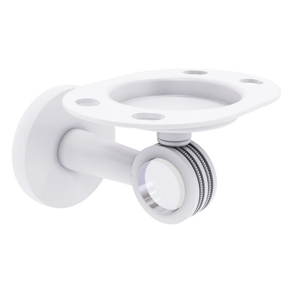 Clearview Collection Tumbler and Toothbrush Holder - Matte White / Dotted