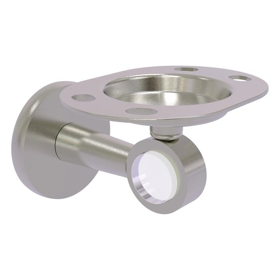 Clearview Collection Tumbler and Toothbrush Holder in Satin Nickel