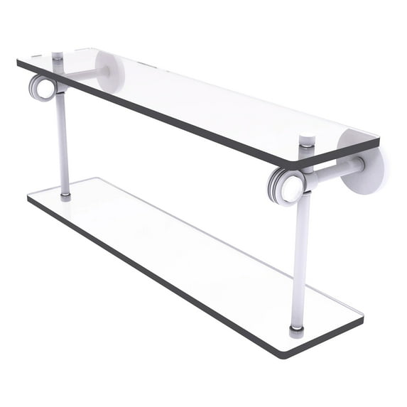 Clearview Collection Two Tiered Glass Shelf with Dotted Accents