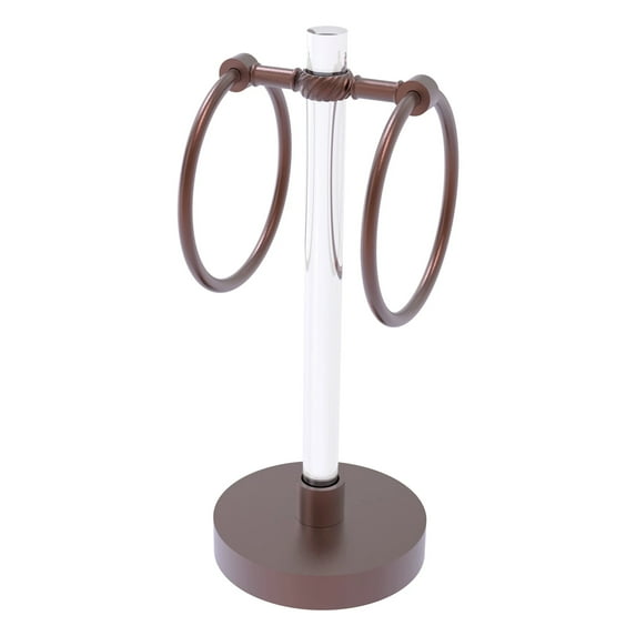 Clearview Collection Vanity Top Guest Towel Ring with Twisted Accents in Antique Copper