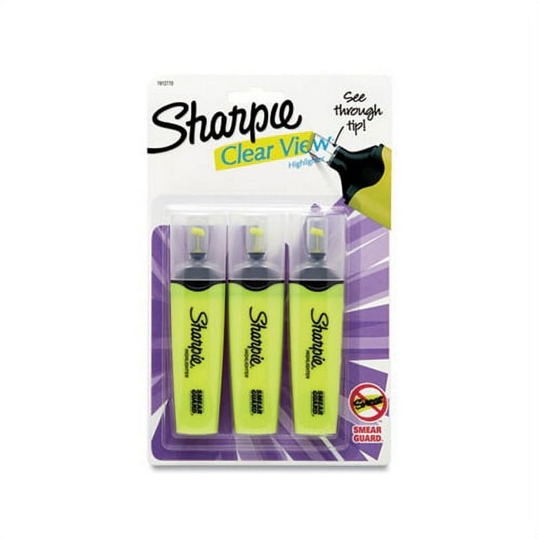Clearview Tank-Style Highlighter, Yellow Ink, Chisel Tip, Yellow/Black/Clear Barrel, 3/Pack Clearview Tank-Style Highlighter, Yellow Ink, Chisel Tip, Yellow/Black/Clear Barrel, 3/Pack