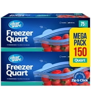 Clearware 1 Qt Freezer Bags, Double Zipper Seal - 150 Count, 2 Pack