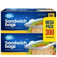 thumbnail image 1 of Clearware Zipper Top Sandwich Bags, 300 Count, 2 Pack, 1 of 7
