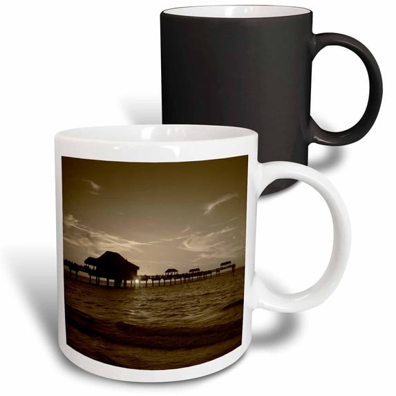 3drose, Clearwater Beach and Pier at Sunset, Florida, Usa - Us10 Aje0289 - Adam Jones, 11oz Magic Transforming Mug
