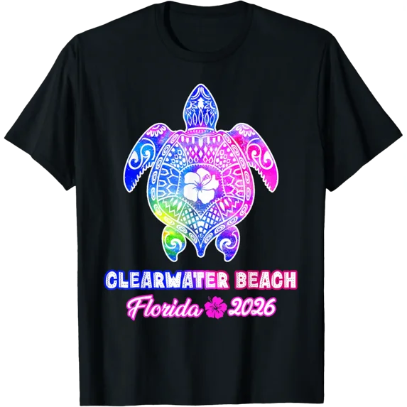 Clearwater Beach Florida Sea Turtle Tie Dye Summer T-Shirt