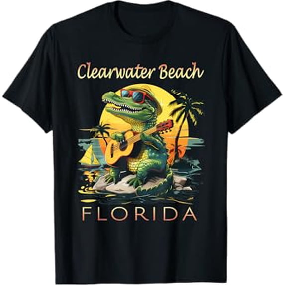 Clearwater Beach Florida Vacation Cute Alligator Souvenir T-Shirt