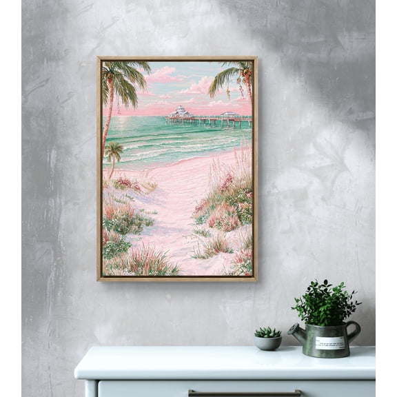 Clearwater Beach Pier 60 Pastel Sunset Coastal Art Print, Florida Gulf Coast Decor Unframed Paper Print
