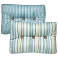 thumbnail image 1 of Clearwater Coastal Reversible Cool Blue Tones Tufted Rectangle Pillow 14 x 20, 1 of 5