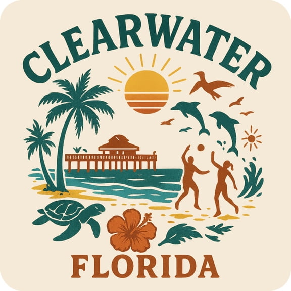 Clearwater Florida Keepsakes Souvenir Vinyl Sticker – Destination Travel Keepsake Collectible (3-Inches Wide)