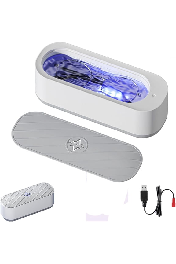 Ultrasonic Glasses Cleaner, Corvante Glasses Cleaning Machine, Rechargeable Eyeglass Cleaner Machine, Deep-Cleans Oil, for Jewelry, Eyeglasses, Rings, Watch Strap, Fast Deep Cleaning