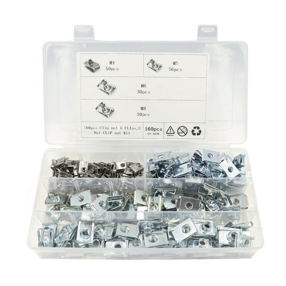 Cleat-Nuts Fastener-Clips Assorted Auto Car Fixed Self-tapping Screw Metal U-Type Nut Clip Interior Trim Panel Part 160x