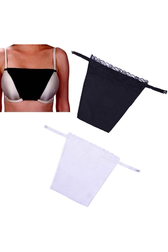 Cleavage Cover Up 2pcs Lady Lace Clip-on Mock Camisole Bra Insert Overlay Lace Vest Tops For Women Girls