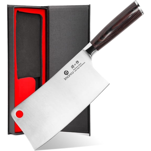 Cleaver Knife 7 Inch Meat Cleaver, Japanese High Carbon Stainless Steel Butcher with Ergonomic Handle, Ultra Sharp Chopping Knife, Kitchen Gadgets for Home/Restaurant, Gifts Men Women