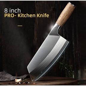 MYVIT 8-inch Meat Cleaver Knife, Chefs Butcher Chopping Knife, Sharp Stainless Steel Meat Cutting Knife for Kitchen Restaurant Home Party