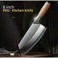 thumbnail image 1 of Cleaver Knife,8 Inch Butcher Knife for Meat Cutting Stainless Steel Kitchen Chef Bone Chopping Knife Laser Pattern Blade, 1 of 7