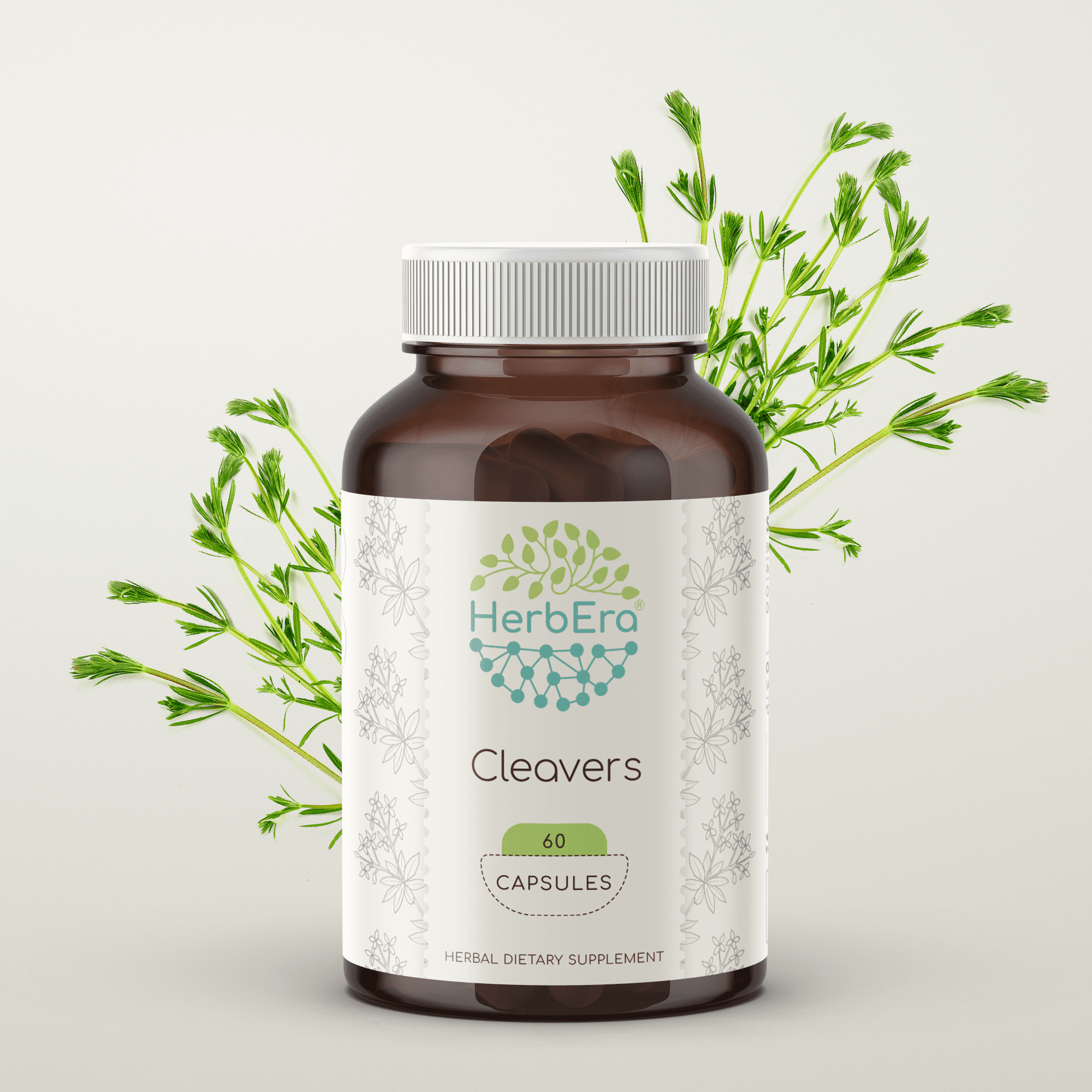 Cleavers 60 Capsules, 400 mg, Organic Cleavers (Galium aparine) Dried herb