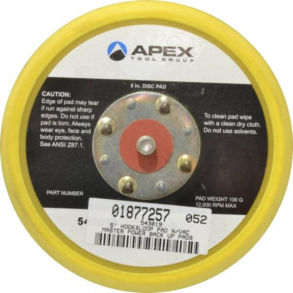 Cleco 543019 Disc Backing Pad: Hook & Loop 5/16-24 Thread, 13,000 Max RPM
