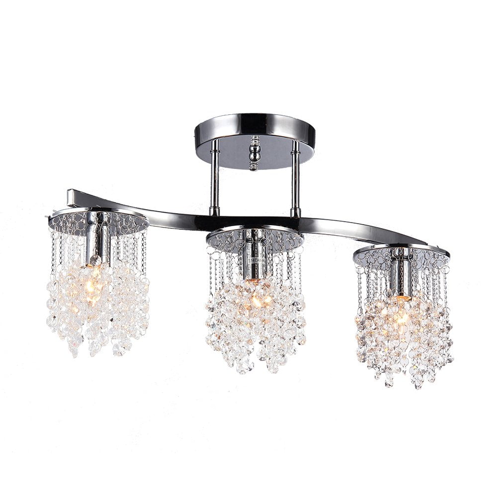 Clee 3-Light Chrome 20-Inch Crystal Chandelier