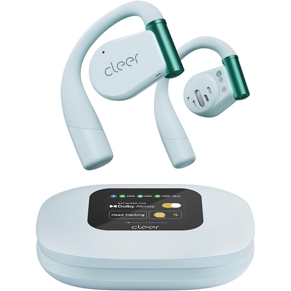 Cleer ARC3 Open Ear True Wireless Earbuds, IPX7 Waterproof, Noise-Reduction Mics, 50-Hour Battery, Blue