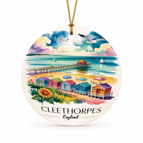 Cleethorpes Souvenir Ornament, England Christmas Travel Keepsake, Holiday Decor