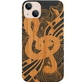 thumbnail image 1 of Clef 3 - Engraved wooden Phone case for iPhone 14 Plus , Color: Black, 1 of 5