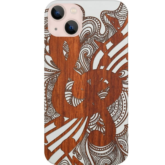 Clef 3 - Engraved wooden Phone case for iPhone 15 , Color: White