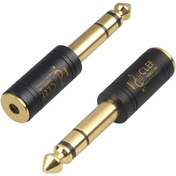 Clef Audio Labs 6.35mm Male to 3.5mm Female Stereo TRS Headphone Adapter - 2-Pack