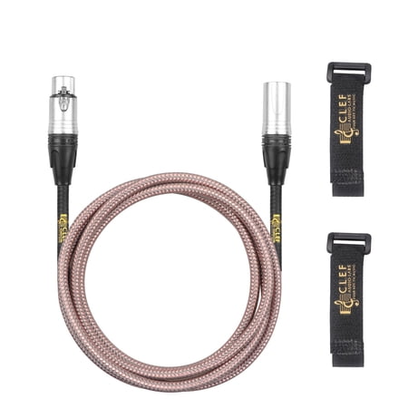 Clef Audio Labs XLR Male to XLR Female, Silver Zinc Alloy Shell/Grey Copper Braided -10FT-1PK