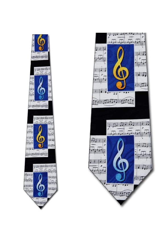 Clef and Sheet Music Necktie Mens Tie by Steven Ha