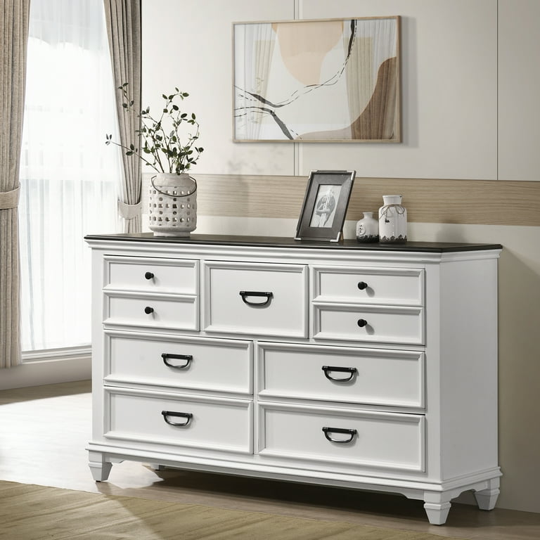 White dresser with gray top outlet