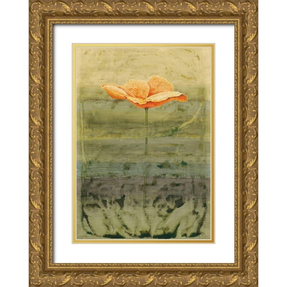 Clema 14x18 Gold Ornate Wood Framed with Double Matting Museum Art Print Titled - Papaver