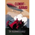 thumbnail image 1 of Clement-Bayard - French Dirigible Speeds against a Car both trailing a train of exhaust meant to show speed.  Ernest Montaut was a French, 1 of 1