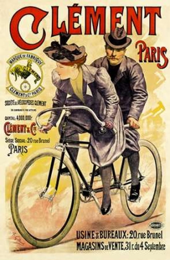 Clement Bicycles Canvas Art - A Gilbert (12 x 18)