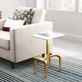 thumbnail image 1 of ZUO Clement Modern Aluminum Marble and MDF Side Table in White, 1 of 5