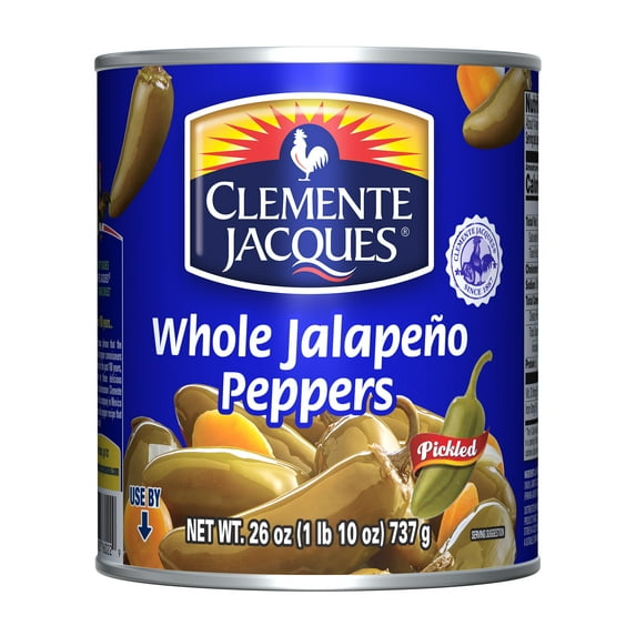 Clemente Jacques Whole Jalapeño Peppers, Pickled, 26 oz Can