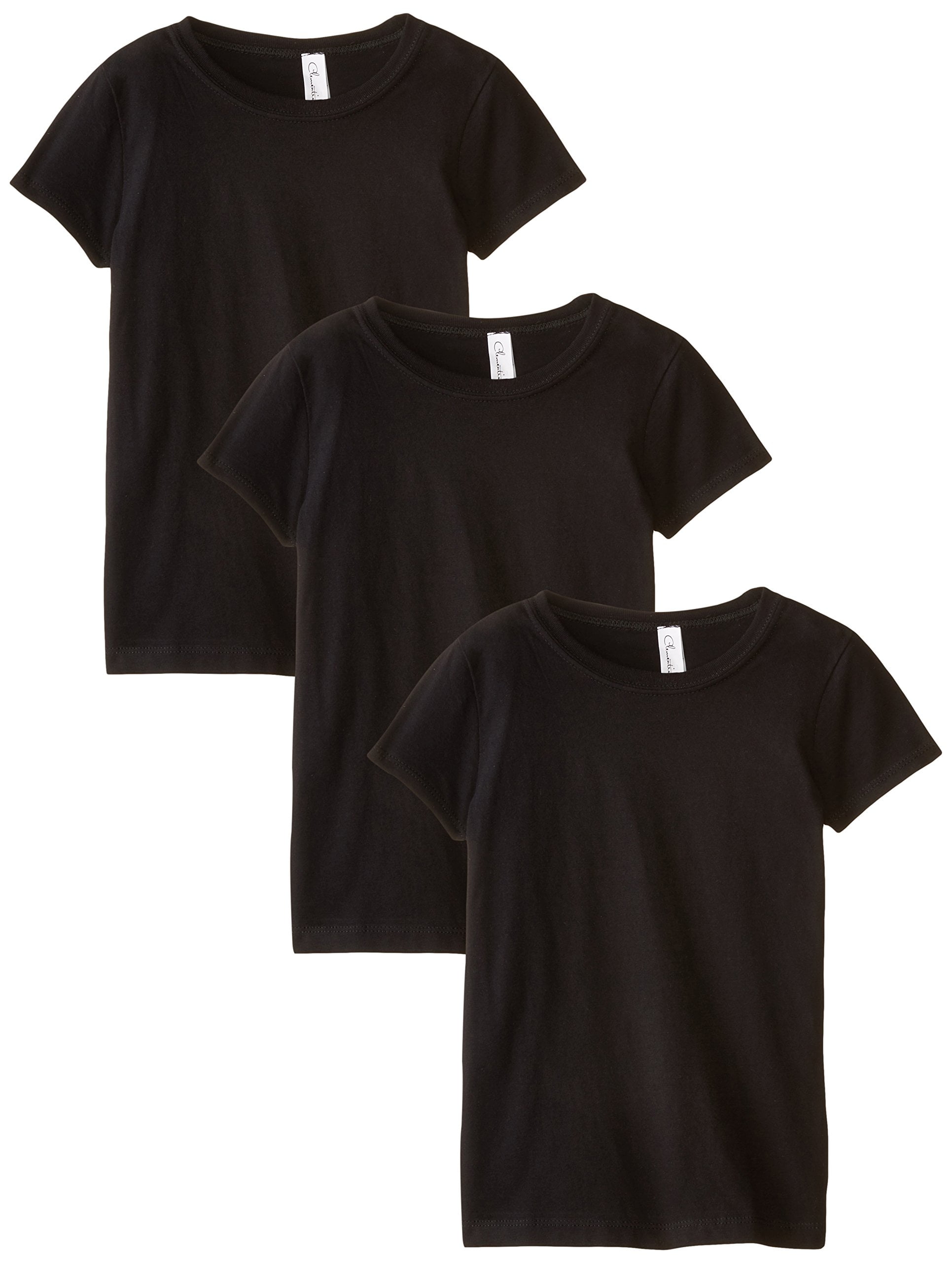 Clementine Apparel Big Girls' Three-Pack Everyday Crew Neck T-Shirts 3-Pack, Sizes 4-16