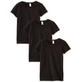 thumbnail image 1 of Clementine Apparel Big Girls' Three-Pack Everyday Crew Neck T-Shirts 3-Pack, Sizes 4-16, 1 of 7