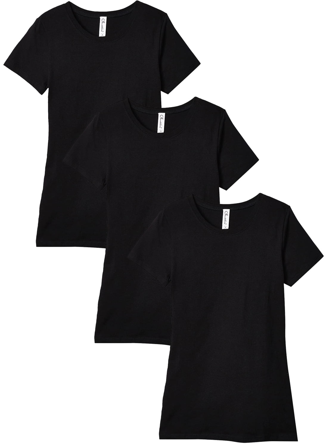 Clementine Apparel Big Girls' Three-Pack Everyday Crew Neck T-Shirts 3-Pack, Sizes 4-16