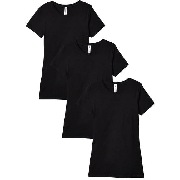 Clementine Apparel Big Girls' Three-Pack Everyday Crew Neck T-Shirts 3-Pack, Sizes 4-16