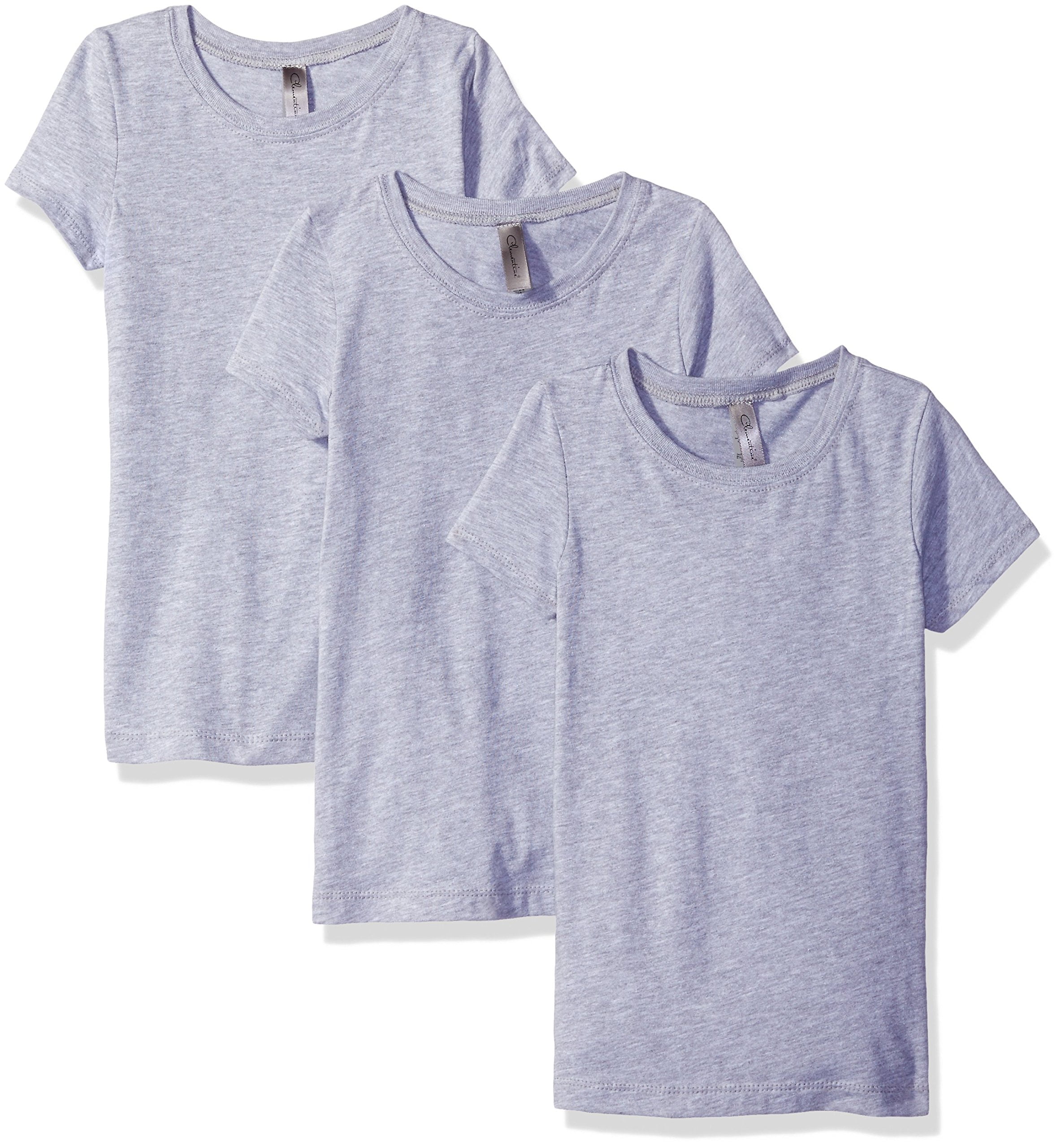 Clementine Apparel Big Girls' Three-Pack Everyday Crew Neck T-Shirts 3-Pack, Sizes 4-16