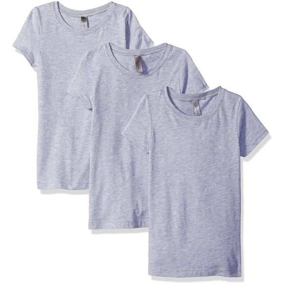 Clementine Apparel Big Girls' Three-Pack Everyday Crew Neck T-Shirts 3-Pack, Sizes 4-16