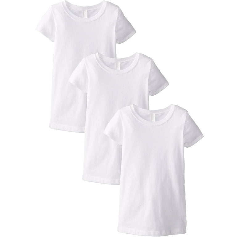 Clementine Apparel Big Girls' Three-Pack Everyday Crew Neck T-Shirts  3-Pack, Sizes 4-16